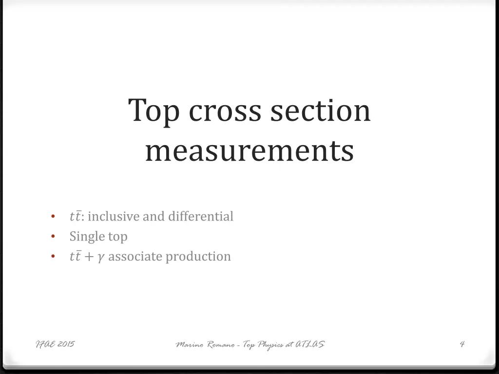 top cross section measurements