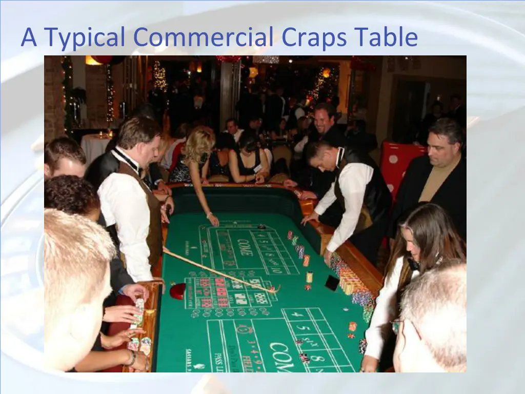 a typical commercial craps table