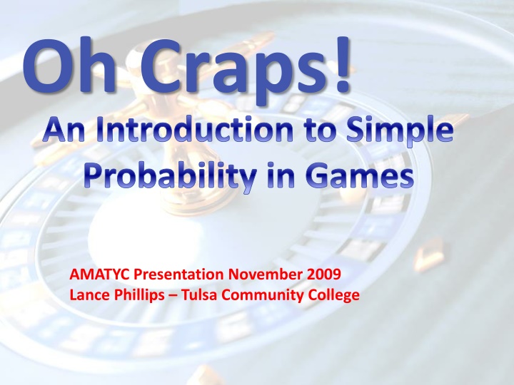 oh craps an introduction to simple probability