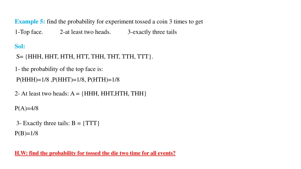 example 5 find the probability for experiment