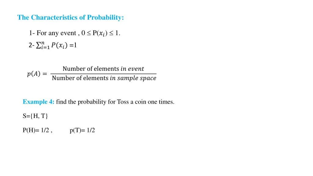 the characteristics of probability