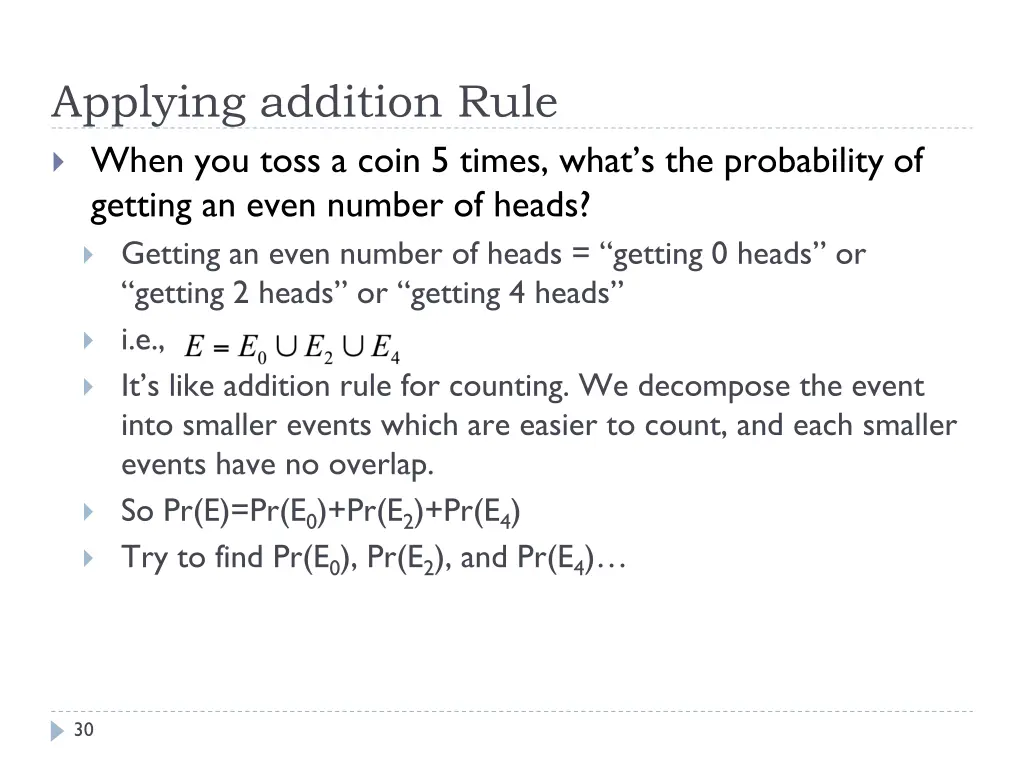 applying addition rule when you toss a coin