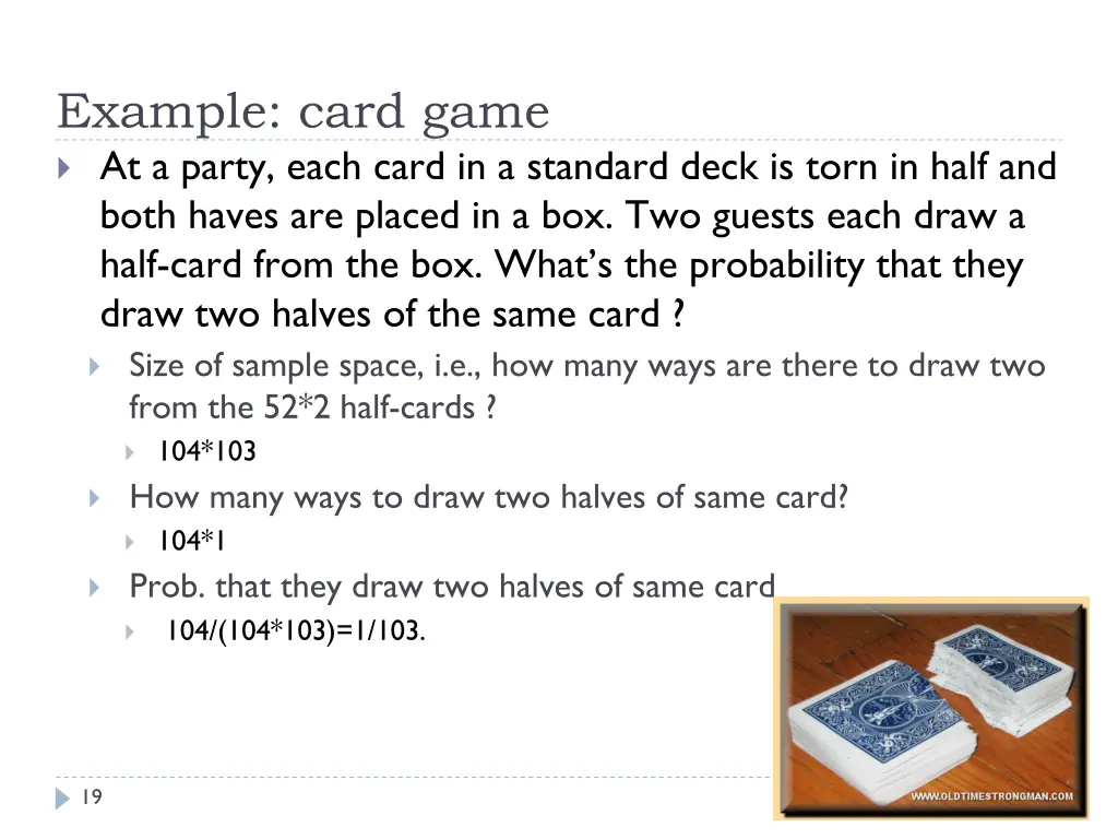 example card game at a party each card