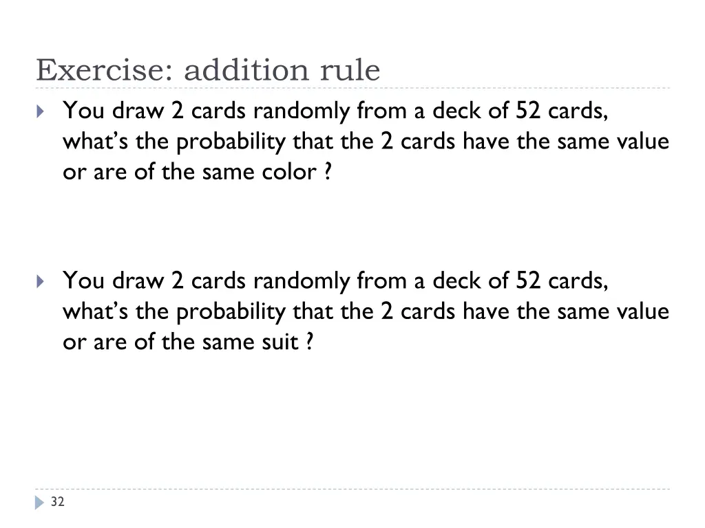 exercise addition rule you draw 2 cards randomly