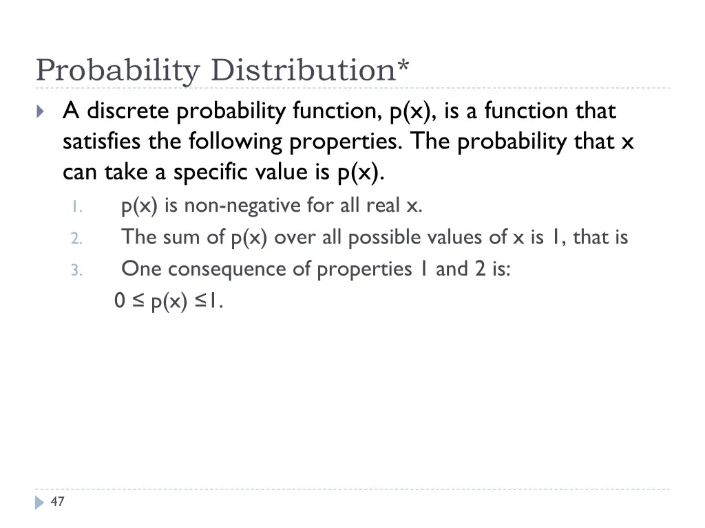 probability distribution a discrete probability