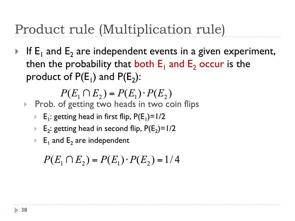 product rule multiplication rule