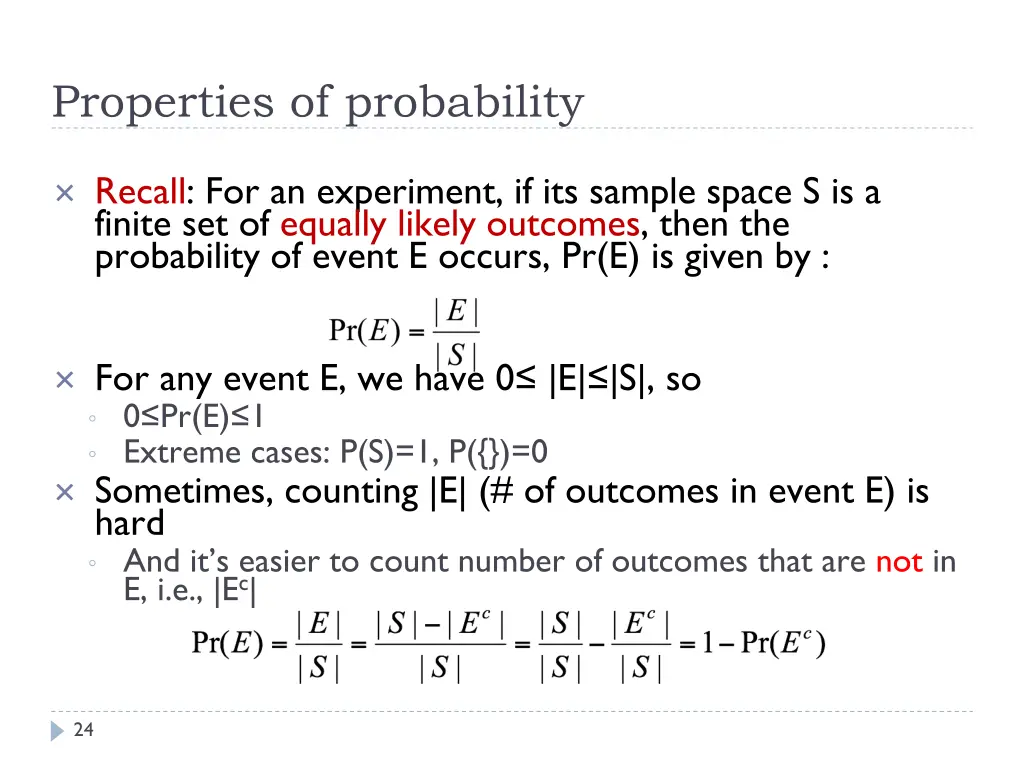 properties of probability