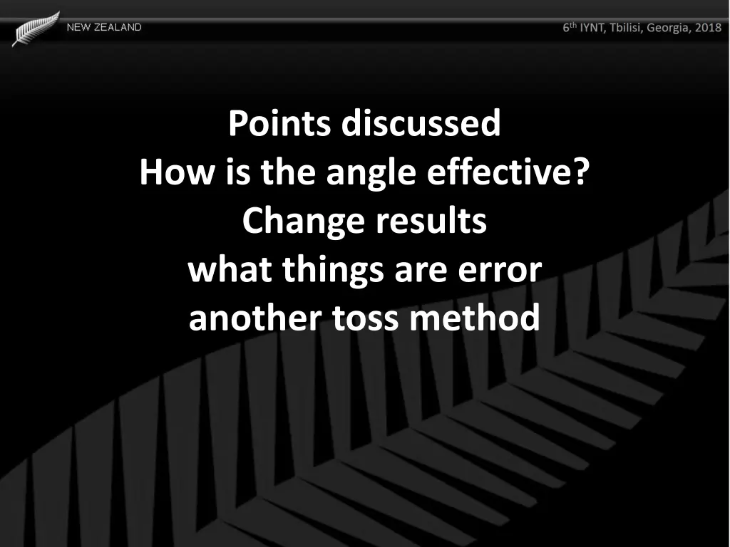 points discussed how is the angle effective