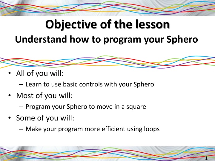 objective of the lesson understand how to program