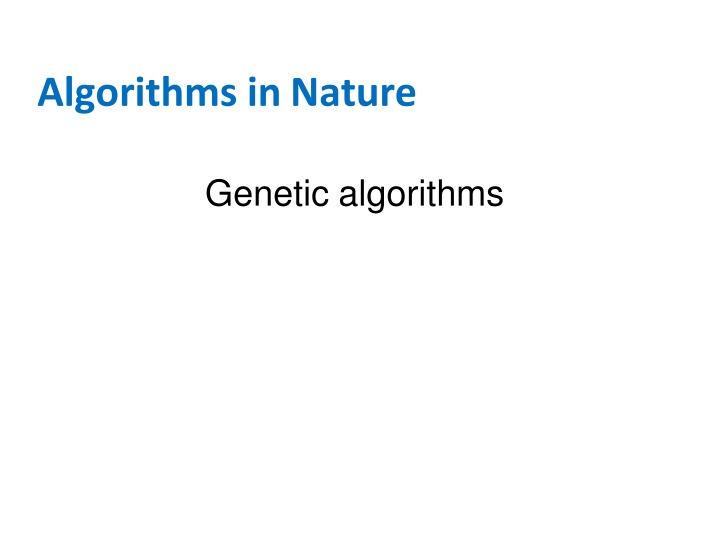 algorithms in nature