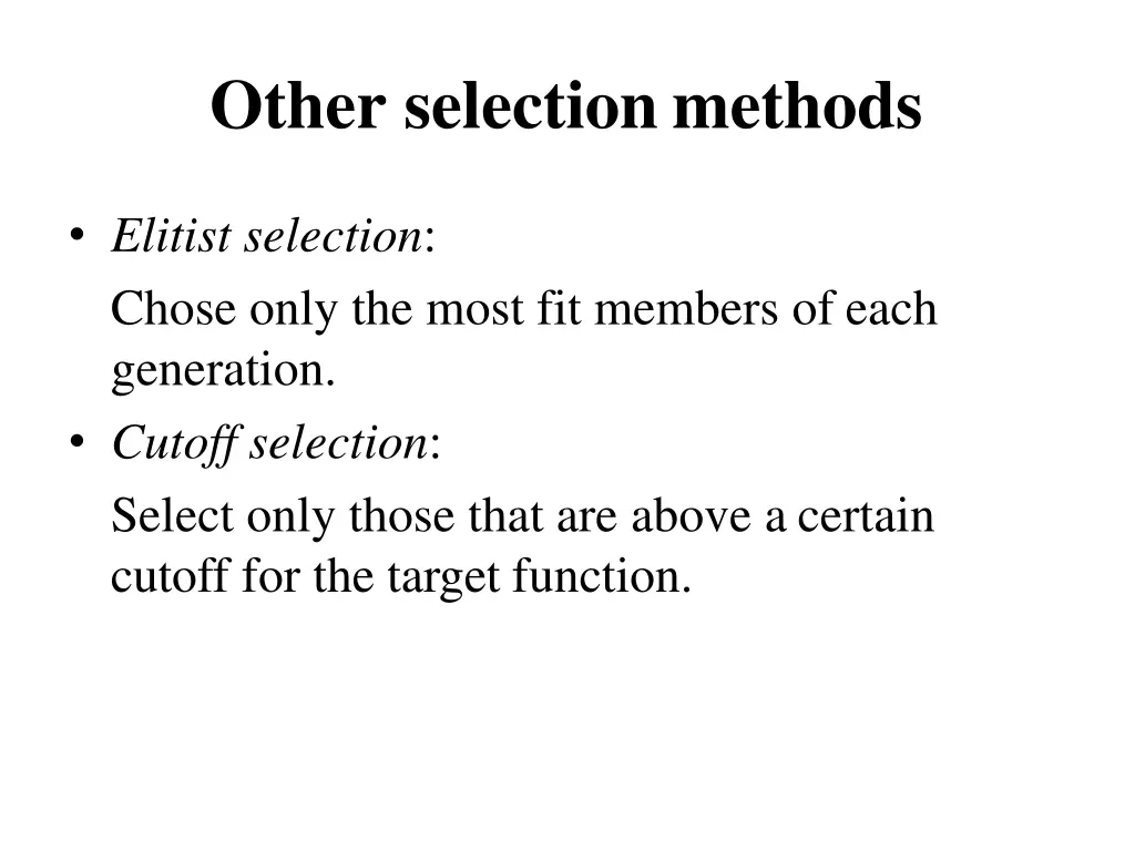 other selection methods