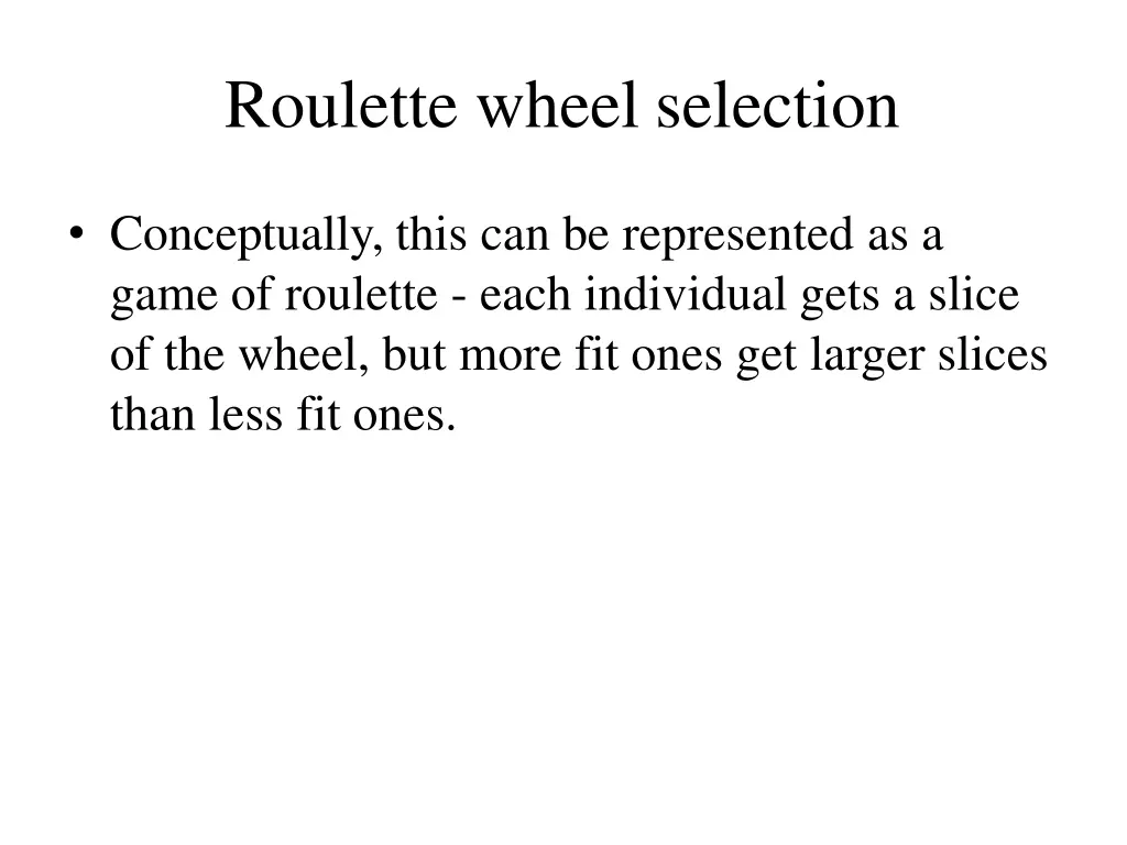 roulette wheel selection