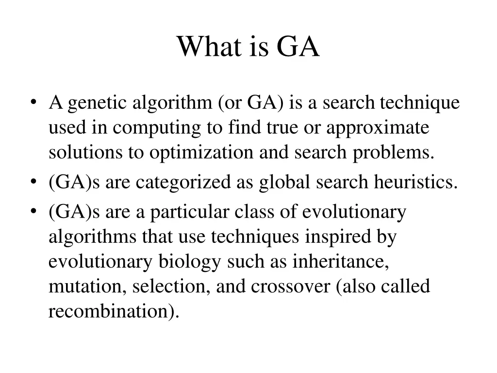 what is ga