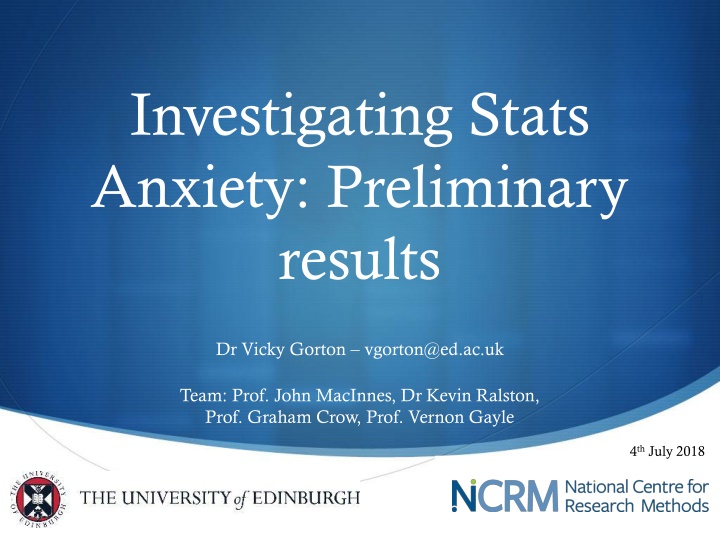 investigating stats anxiety preliminary results