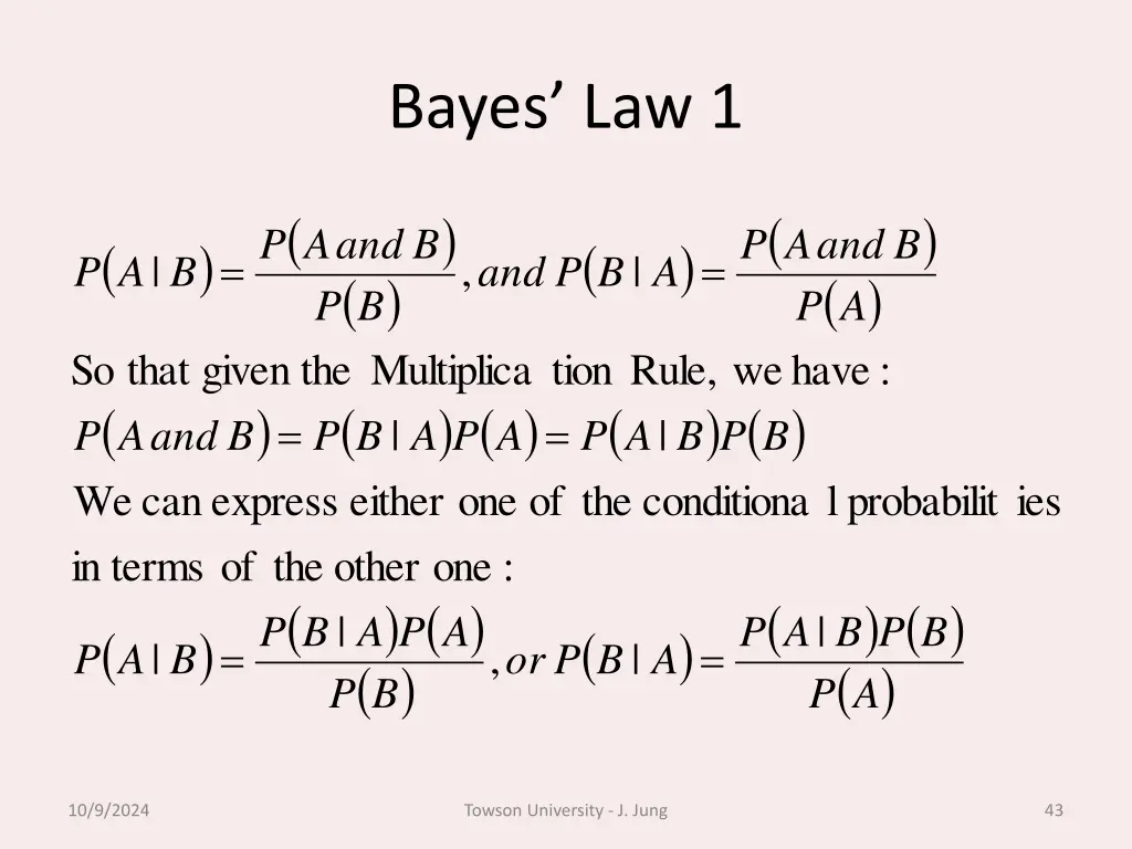 bayes law 1