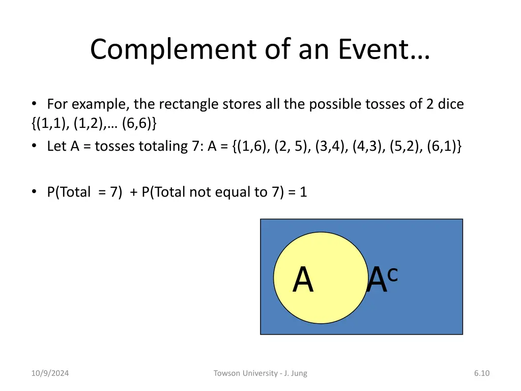 complement of an event 1