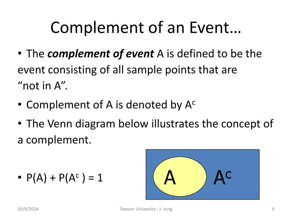 complement of an event