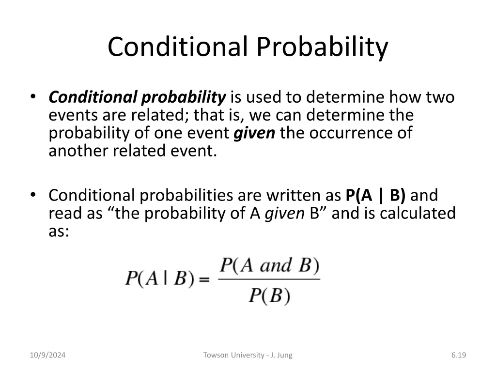 conditional probability