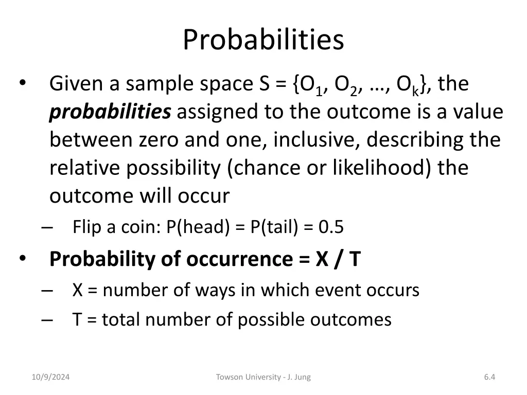 probabilities