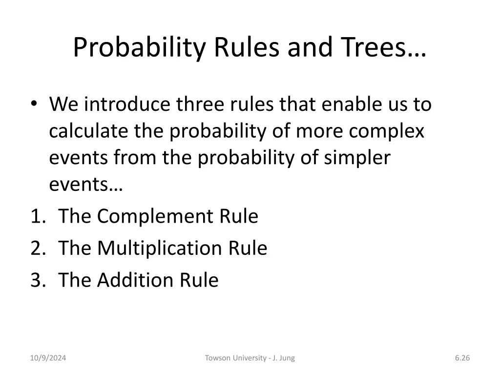 probability rules and trees