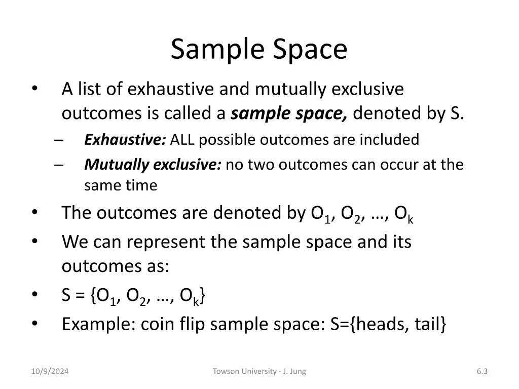 sample space