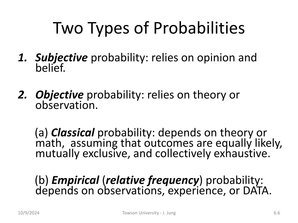 two types of probabilities