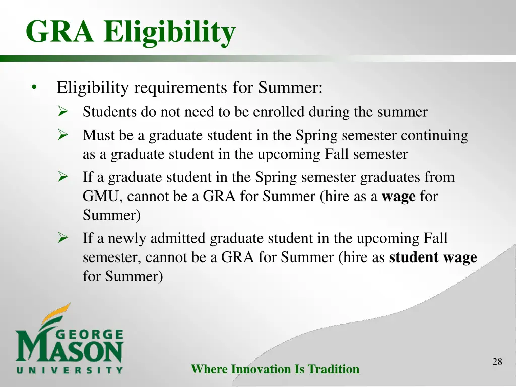 gra eligibility