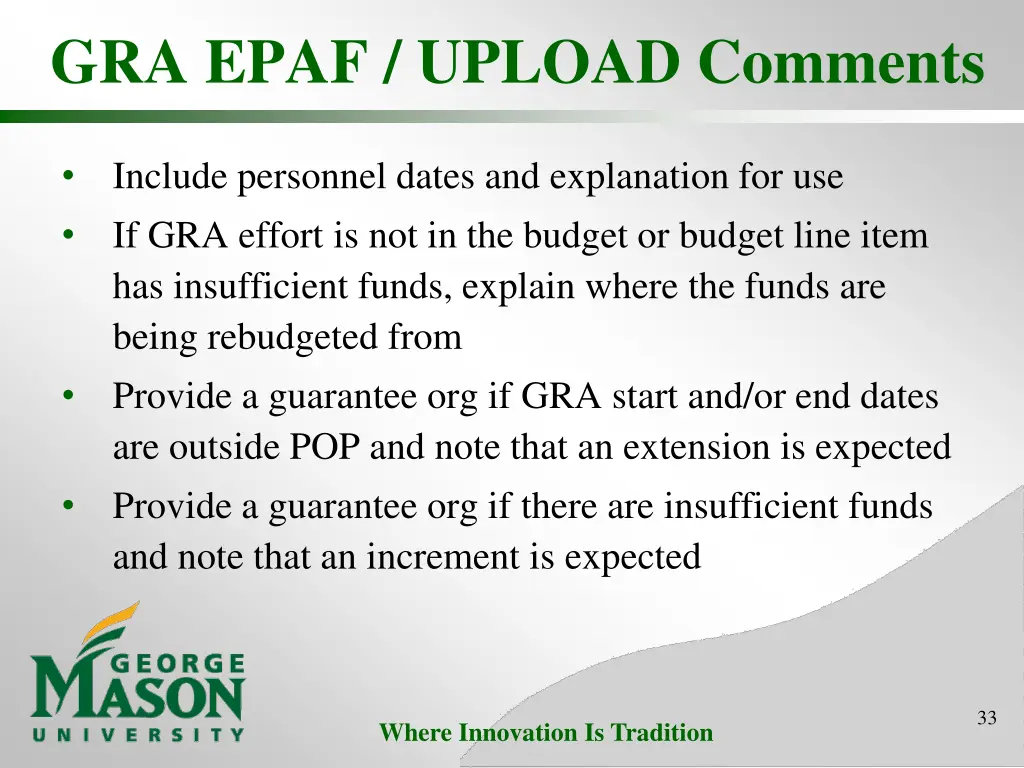 gra epaf upload comments