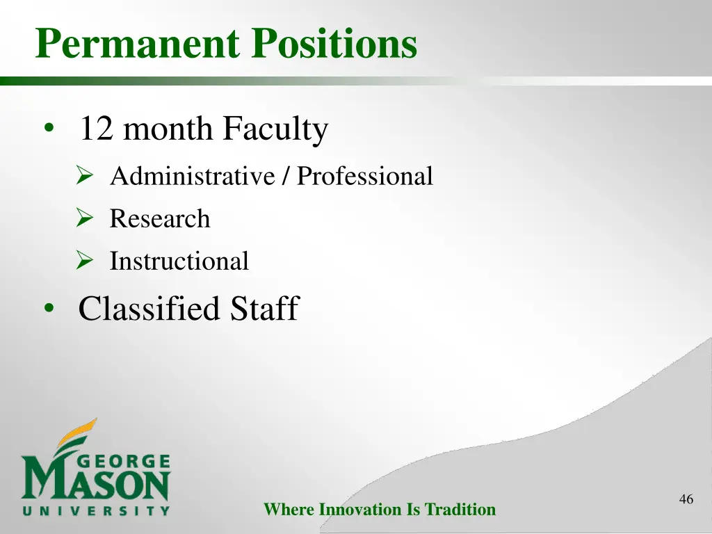 permanent positions