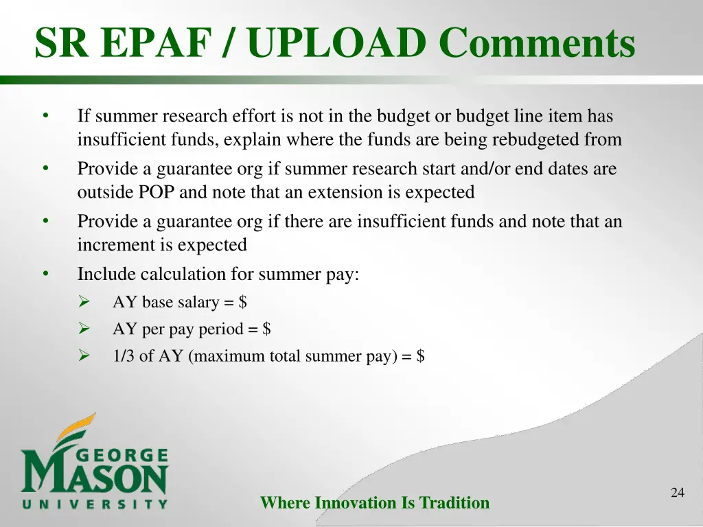 sr epaf upload comments