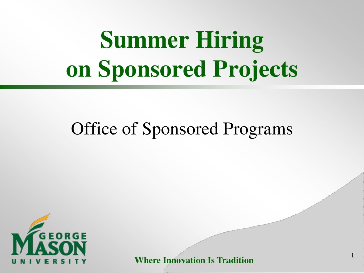 summer hiring on sponsored projects