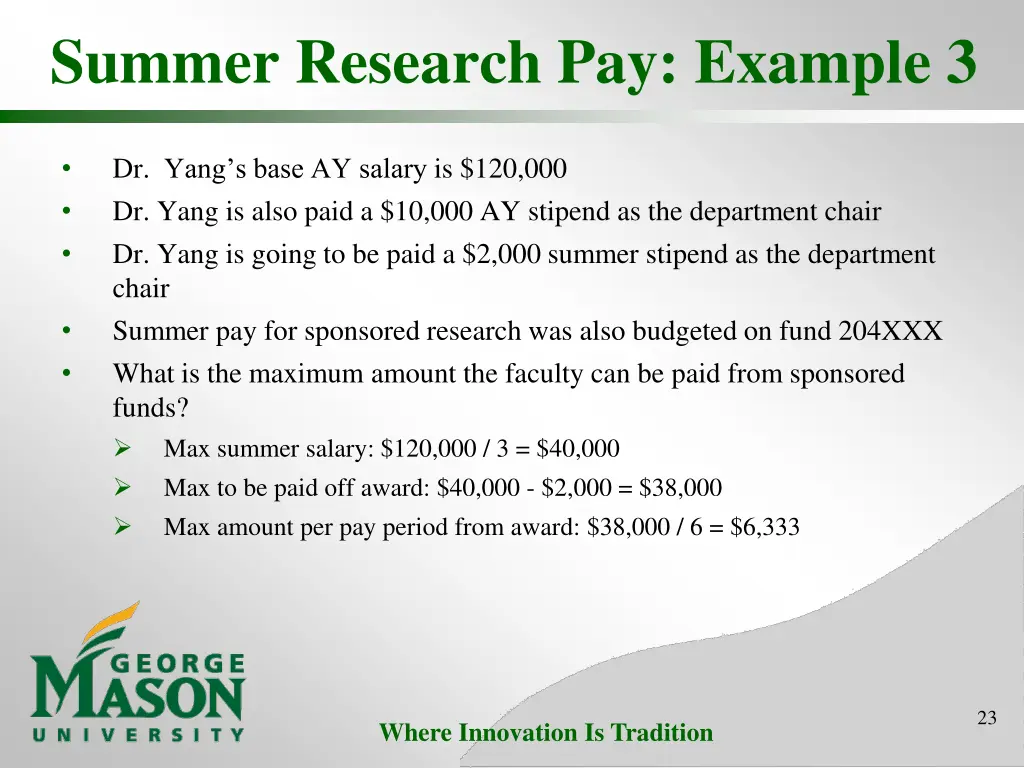 summer research pay example 3