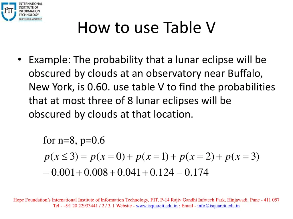 how to use table v