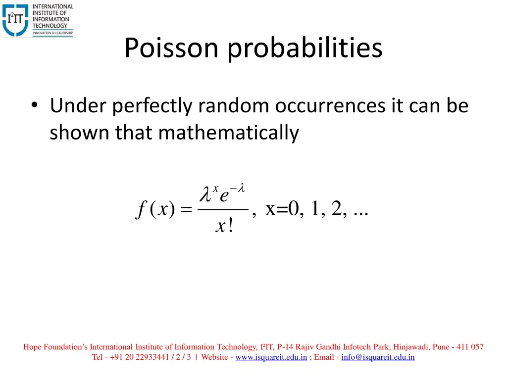 poisson probabilities