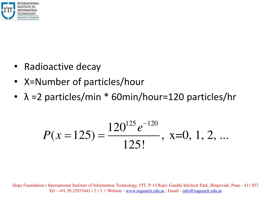 radioactive decay x number of particles hour