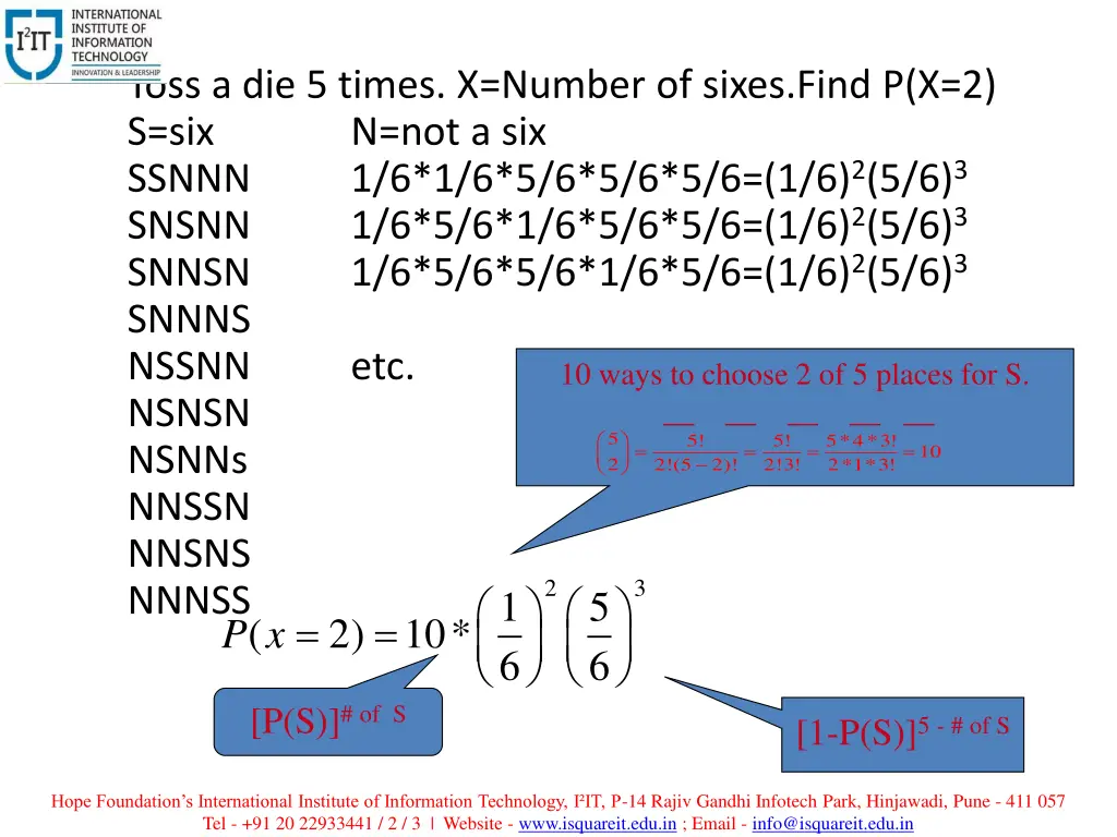 toss a die 5 times x number of sixes find