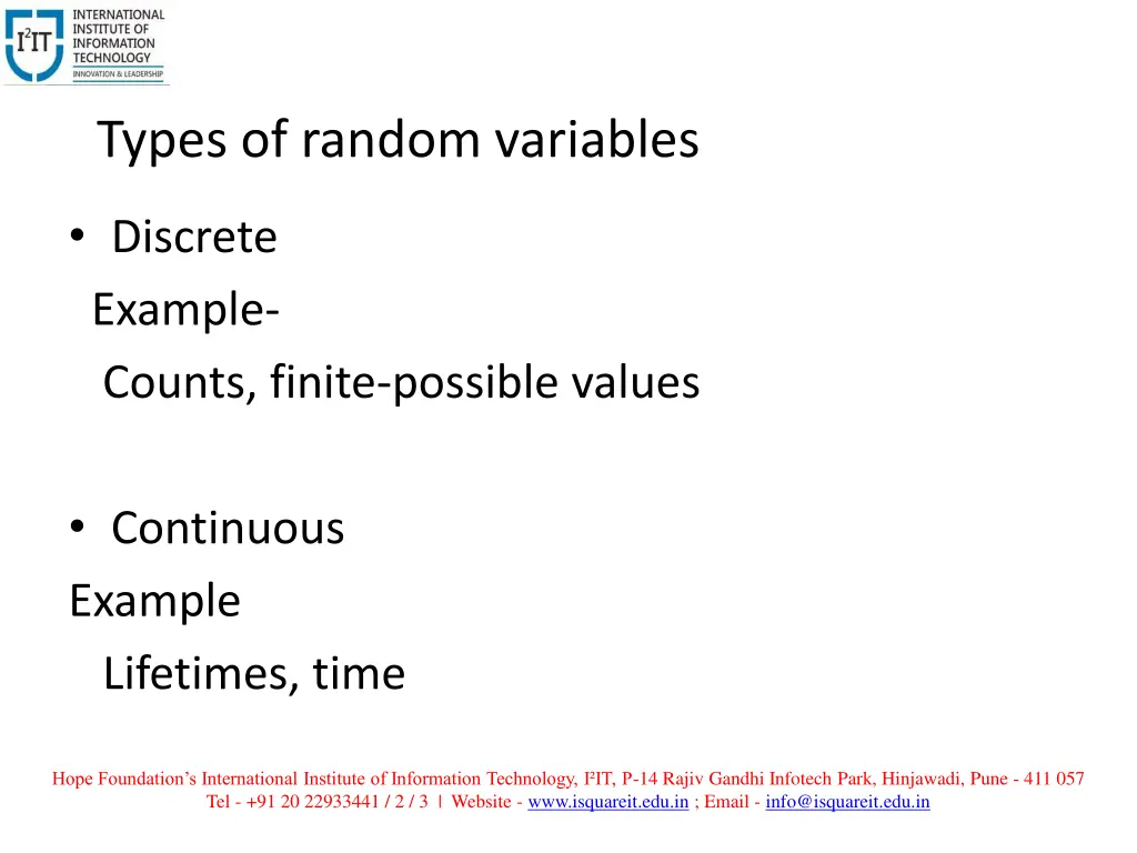 types of random variables