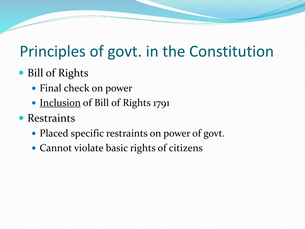 principles of govt in the constitution 1