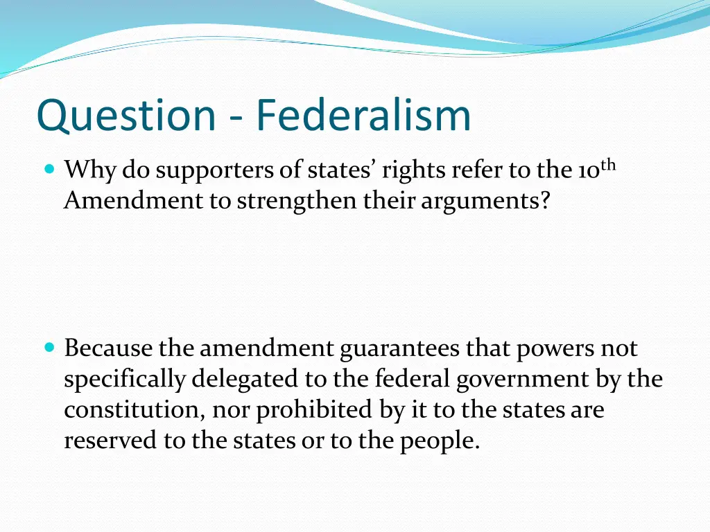 question federalism