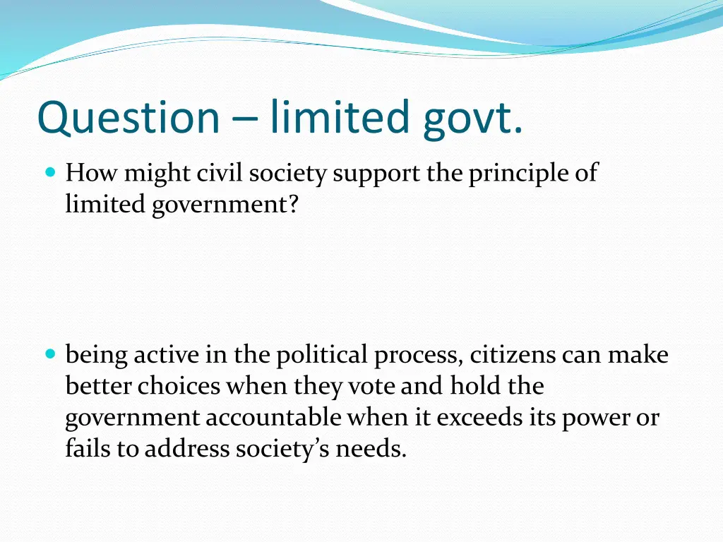 question limited govt