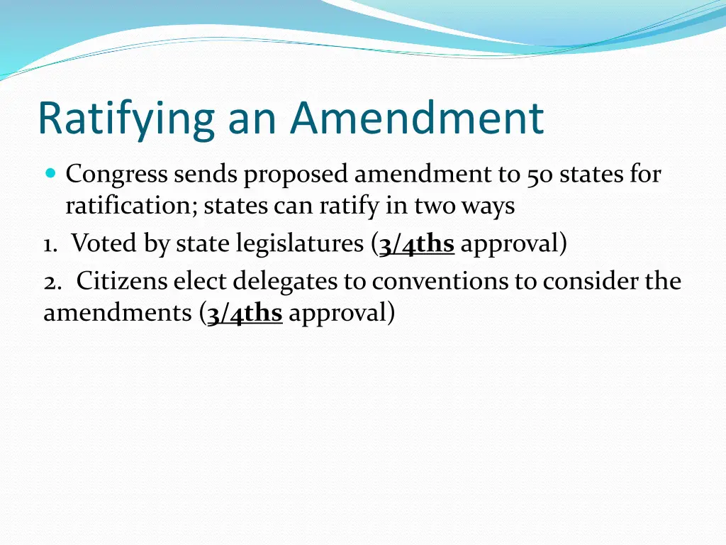 ratifying an amendment