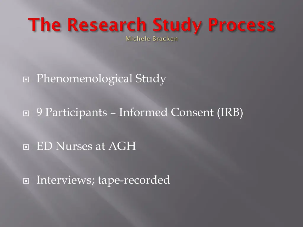 phenomenological study