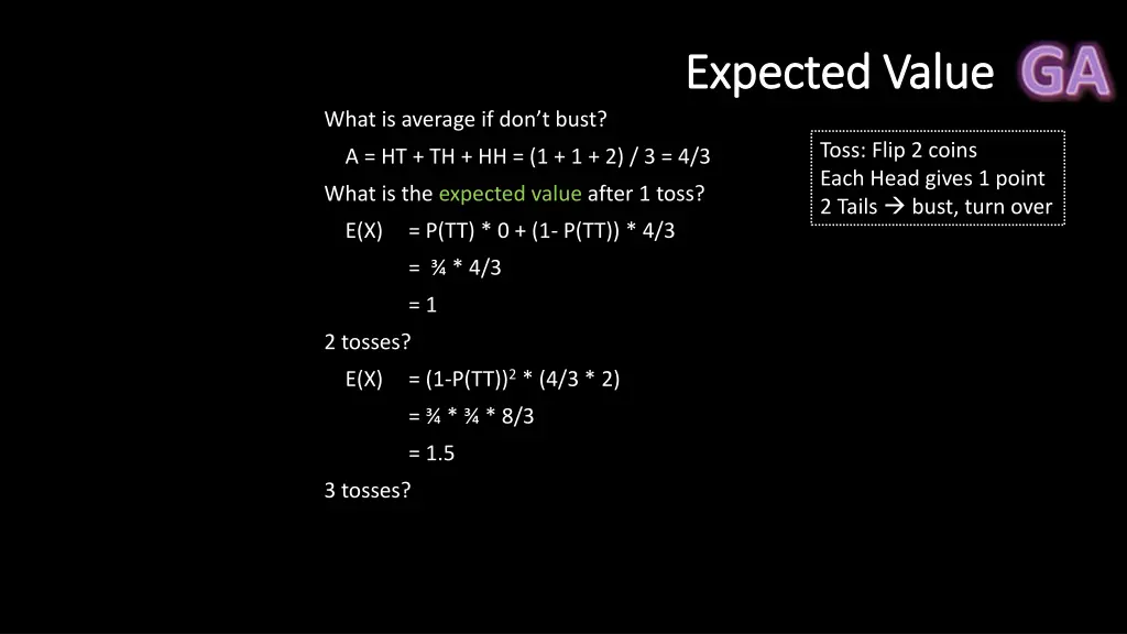 expected value expected value 3