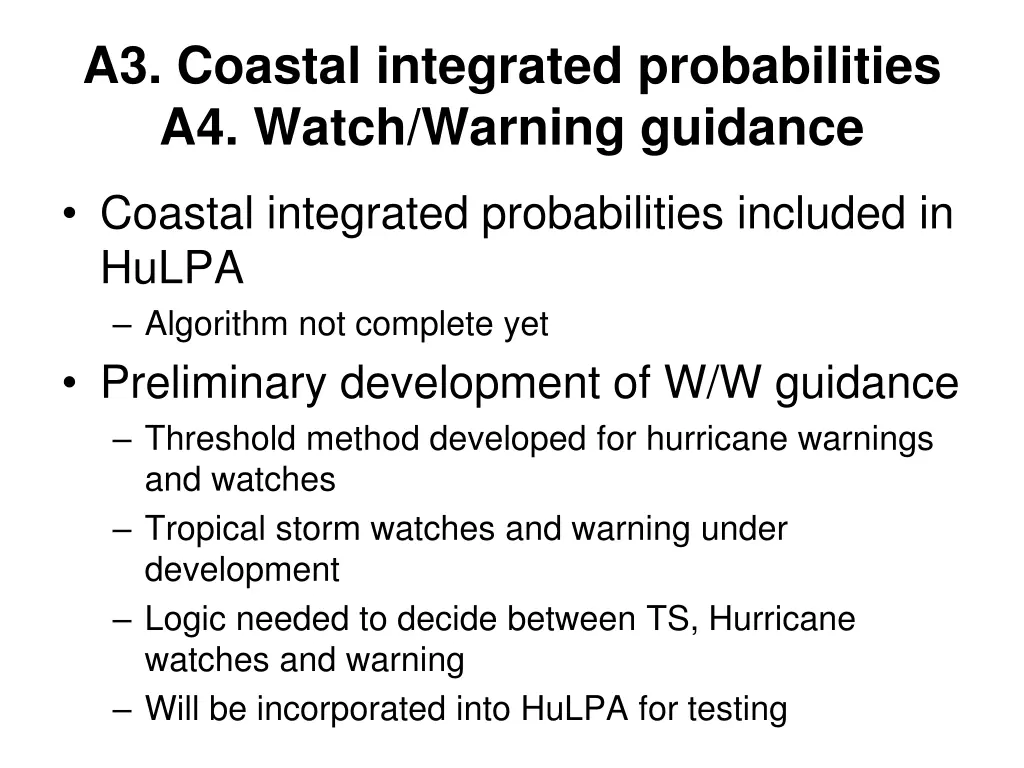 a3 coastal integrated probabilities a4 watch