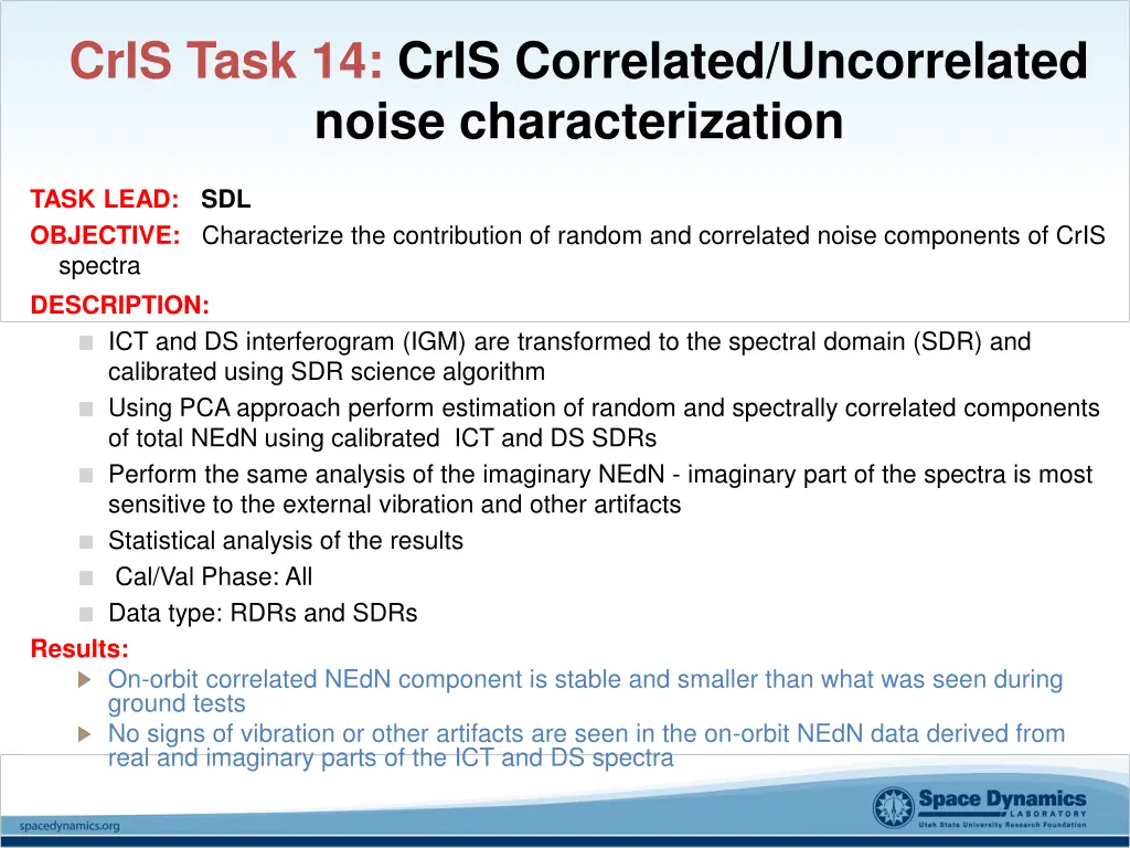 cris task 14 cris correlated uncorrelated noise