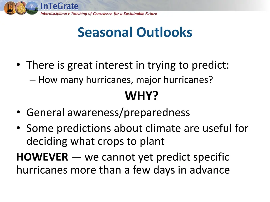 seasonal outlooks