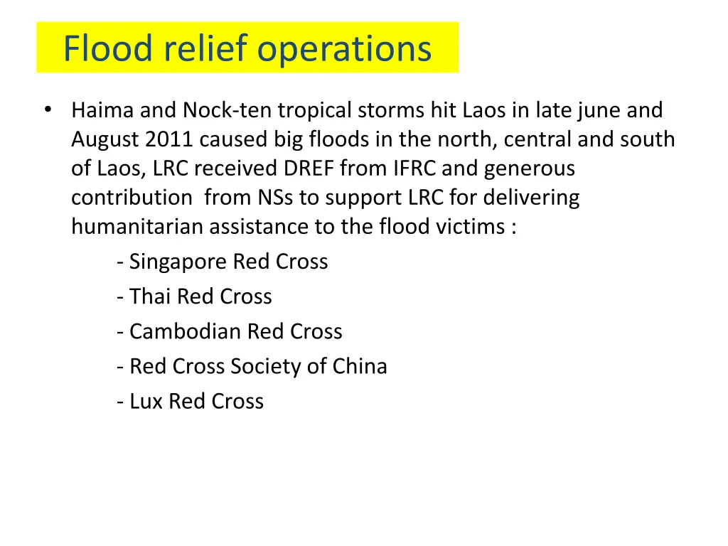 flood relief operations