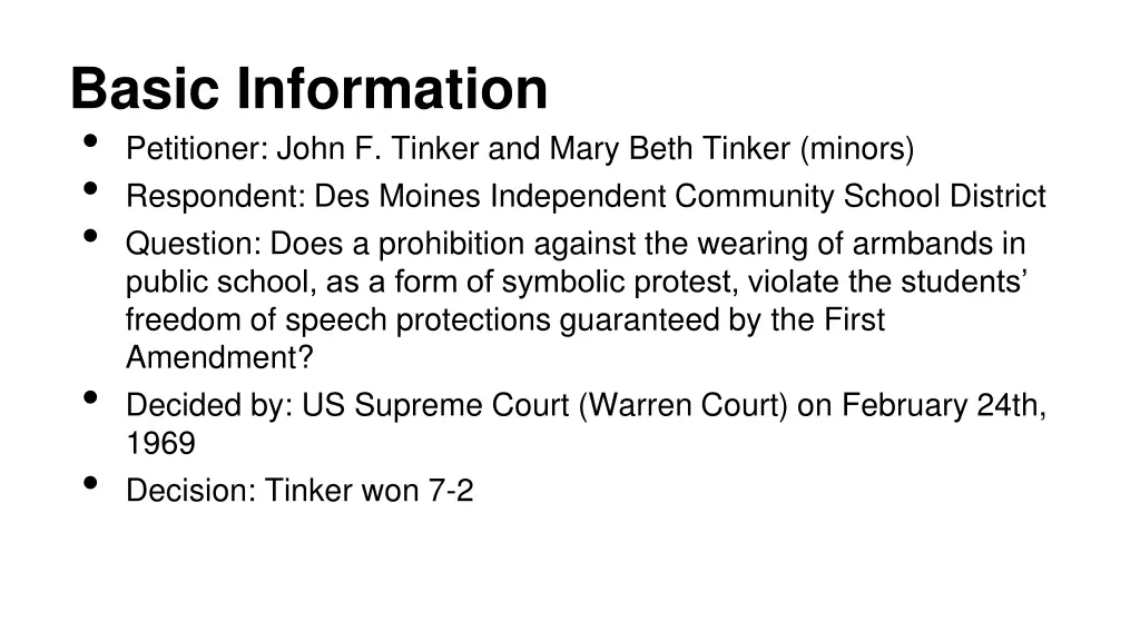 basic information petitioner john f tinker