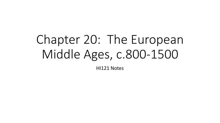 chapter 20 the european middle ages c 800 1500