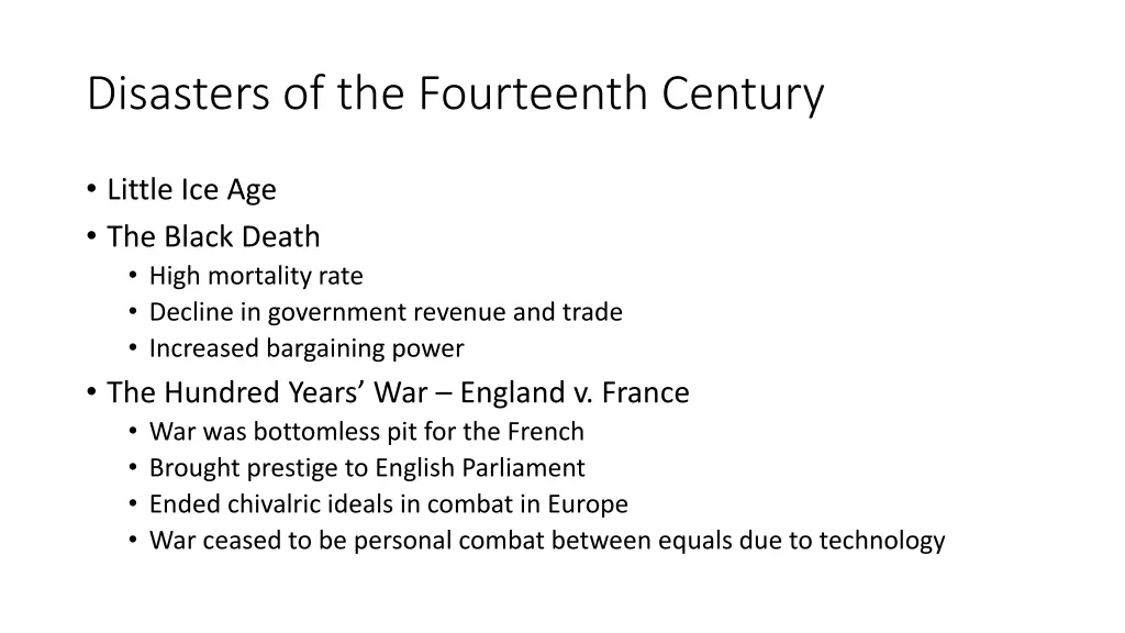 disasters of the fourteenth century